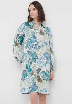 Mos Mosh rochie din bumbac culoarea verde, mini, drept imagine