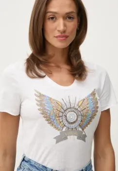 Mos Mosh tricou din bumbac femei, culoarea alb, 170520 imagine