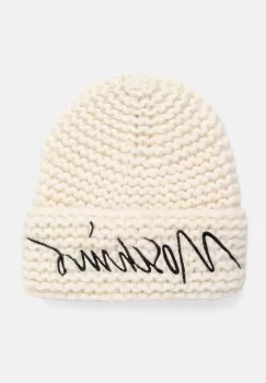 Moschino caciula de lana culoarea bej, de lana, din tricot gros, M3170 65423 imagine