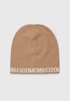 Moschino caciula de lana culoarea maro, de lana, din tesatura neteda imagine