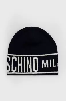 Moschino caciula de lana culoarea negru, de lana, din tesatura neteda imagine