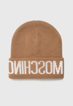 Moschino caciula din amestec de lana culoarea maro, din tricot gros, M5672 60102 imagine