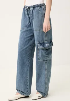 Moschino Jeans blugi din bumbac femei high waist, 0320 3721 imagine
