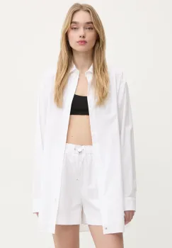 Moschino Jeans camasa din bumbac femei, culoarea bej, cu guler clasic, relaxed, 0209 3227 imagine