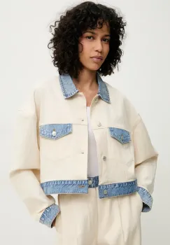 Moschino Jeans geaca culoarea bej, de tranzitie, oversize, 0509 3717 imagine