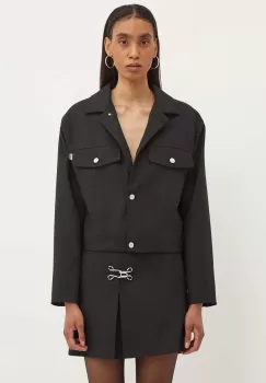 Moschino Jeans geaca din amestec de lana culoarea negru, de tranzitie, 0506.8226 imagine