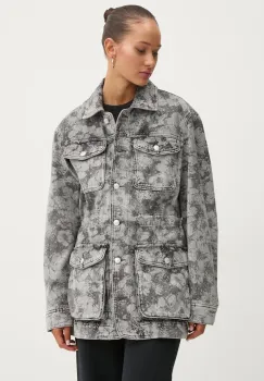 Moschino Jeans geaca femei, culoarea gri, de tranzitie, A0511 8722 imagine