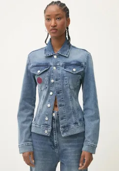 Moschino Jeans geaca jeans femei, culoarea albastru marin, de tranzitie, A0510 8721 imagine