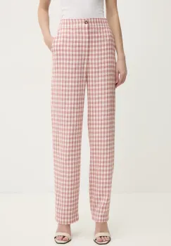 Moschino Jeans pantaloni din amestec de in culoarea bej, drept, high waist, 0307 3226 imagine