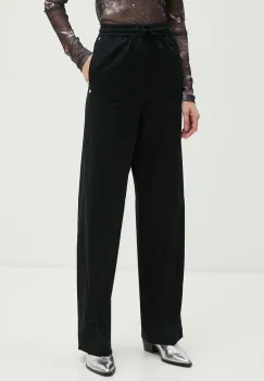 Moschino Jeans pantaloni femei, culoarea negru, drept, high waist, A0324 8724 imagine