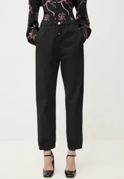 Moschino Jeans pantaloni femei, culoarea negru, high waist, 0303 3224 imagine