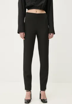 Moschino Jeans pantaloni femei, culoarea negru, mulata, high waist, 0302 3225 imagine