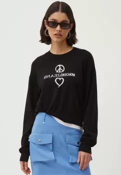 Moschino Jeans pulover de lana femei, culoarea negru, light, 0932.8203 imagine