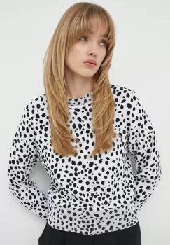 Moschino Jeans pulover femei, culoarea alb imagine