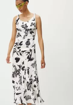 Moschino Jeans rochie culoarea alb, maxi, evazati, 0436.8243 imagine