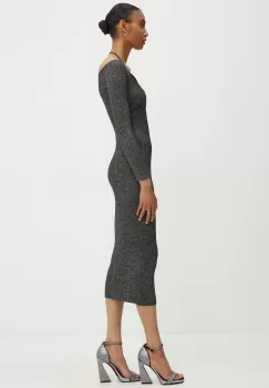 Moschino Jeans rochie culoarea gri, midi, mulata, 0481.8201 imagine