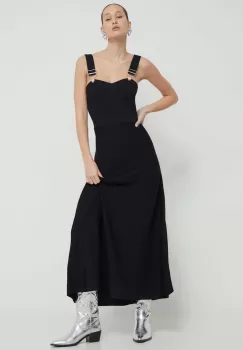 Moschino Jeans rochie culoarea negru, midi, evazati imagine