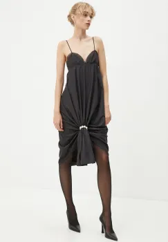 Moschino Jeans rochie culoarea negru, mini, drept, J0424 8729 imagine