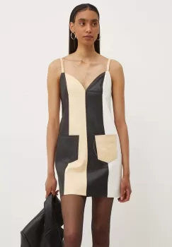 Moschino Jeans rochie de piele mini, evazati, 3704.8216 imagine