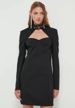 Moschino Jeans rochie din amestec de lana culoarea negru, mini, mulata imagine