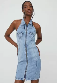 Moschino Jeans rochie jeans mini, drept imagine
