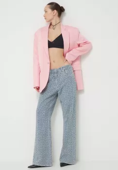 Moschino Jeans sacou culoarea roz, un singur rand de nasturi, neted imagine