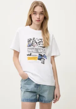 Moschino Jeans tricou din bumbac femei, culoarea alb, 0708 3229 imagine