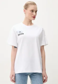 Moschino Jeans tricou din bumbac femei, culoarea alb, 0713 3732 imagine