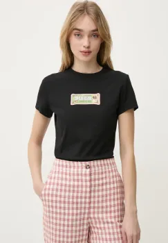 Moschino Jeans tricou din bumbac femei, culoarea negru, 0703 3229 imagine