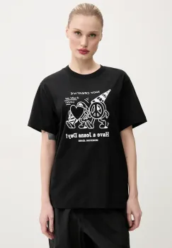 Moschino Jeans tricou din bumbac femei, culoarea negru, 0714 3732 imagine