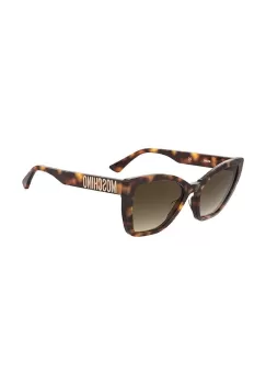 Moschino ochelari de soare femei, culoarea galben imagine