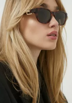 Moschino ochelari de soare femei, culoarea maro imagine