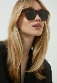 Moschino ochelari de soare femei, culoarea maro imagine