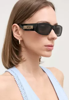 Moschino ochelari de soare femei, culoarea negru imagine