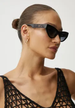 Moschino ochelari de soare femei, culoarea negru, MOS170/S imagine
