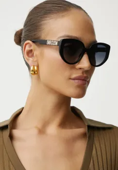 Moschino ochelari de soare femei, culoarea negru, MOS173/S imagine