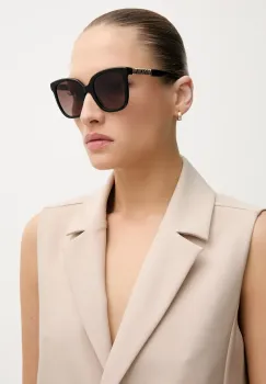 Moschino ochelari de soare femei, culoarea negru, MOS178/S imagine
