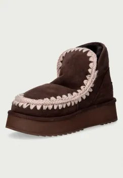 Mou  Mini Eskimo Platform Boot cizme de zapada pentru femei din piele intoarsa imagine