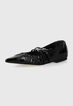 MSGM balerini de piele culoarea negru, 3741MDS420 848 imagine