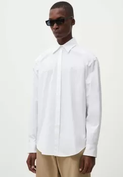 MSGM camasa din bumbac barbati, culoarea alb, cu guler italian, relaxed, 3740ME02.247505 imagine