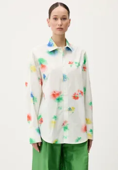 MSGM camasa din bumbac culoarea alb, cu guler clasic, relaxed, 3842MDE15X.257350 imagine