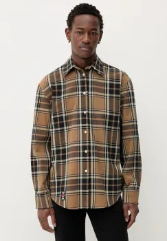 MSGM camasa din bumbac culoarea maro, cu guler clasic, regular, 3940ME11L.257500 imagine