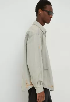 MSGM camasa jeans barbati, cu guler clasic, regular imagine