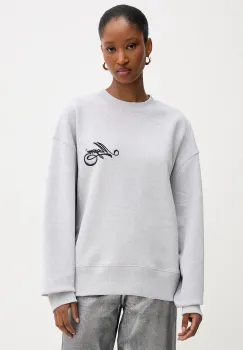 MSGM hanorac de bumbac culoarea gri, cu imprimeu, 3941MDM80.257793 imagine