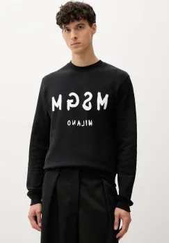 MSGM hanorac de bumbac culoarea negru, cu imprimeu, 2000MM513.300001 imagine