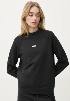 MSGM hanorac de bumbac femei, culoarea negru, cu imprimeu, 2000MDM503.300000 imagine