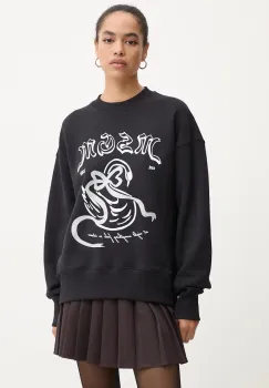 MSGM hanorac de bumbac femei, culoarea negru, cu imprimeu, 3742MDM110.247999 imagine
