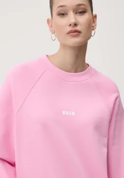 MSGM hanorac de bumbac femei, culoarea roz, cu imprimeu, 2000MDM503.300000 imagine