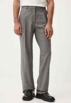 MSGM pantaloni de lana culoarea gri, cu fason chinos, 3740MP13X.247506 imagine