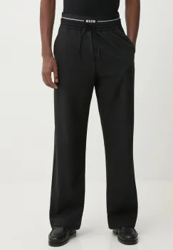 MSGM pantaloni de lana culoarea negru, drept, 3740MP09.247506 imagine